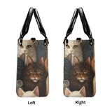 Cat Print  New Version-Luxury Women PU Leather Handbag