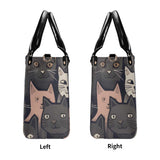 Cat Print  New Version-Luxury Women PU Leather Handbag