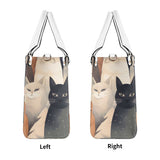 Cat Print  New Version-Luxury Women PU Leather Handbag