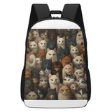 Cat Print  17 Inch School Backpack