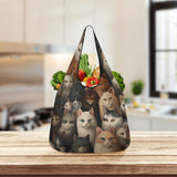 Cat Print  3 Pack of Grocery Bags