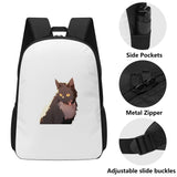 Cat Print  17 Inch School Backpack