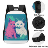 Cat Print  17 Inch School Backpack