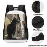 Cat Print  17 Inch School Backpack