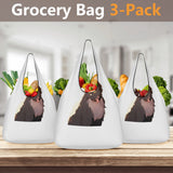 Cat Print  3 Pack of Grocery Bags