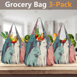 Cat Print  3 Pack of Grocery Bags