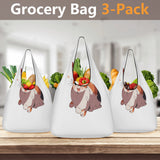 Cat Print  3 Pack of Grocery Bags