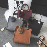 Manufacturers wholesale fur ball bag matte fashion portable shoulder bag simple small square bag retro one shoulder diagonal girl bag