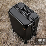 Fashion Rolling Luggage Aluminum Frame | Aluminum Usb Charging Trolley