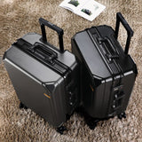 Fashion Rolling Luggage Aluminum Frame | Aluminum Usb Charging Trolley