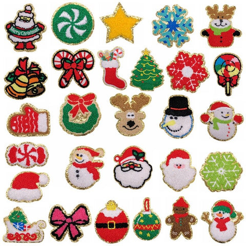 Ironing On Christmas Santa Claus Towel Embroidery Patches For Clothes