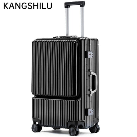 KANGSHILU Aluminum Frame 20 Inches Travel Suitcases Universal Wheel