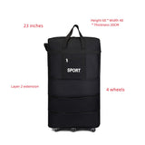 Luggage Bag With Wheels Expandable Folding Oxford Trolley Suitcase