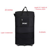 Luggage Bag With Wheels Expandable Folding Oxford Trolley Suitcase