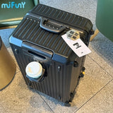 MIFUNY Travel Luggage with Cup Holder Aluminum Frame Suitcase Large