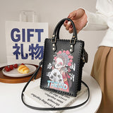 Printed bear hand-woven bag diy material bag shoulder bag homemade gift for girlfriend messenger bag