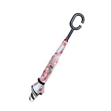 Reverse Umbrella Japanese Pink Beautiful Cherry Blossom Windproof Double Layer Folding Inverted