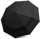 EEZ-Y Compact Travel Umbrella w/Windproof Double Canopy Construction - Auto Open/Close Button