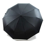 AutumnFall Wind Resistant Black Three Folding Automatic Umbrella Rain Auto Luxury Big Windproof