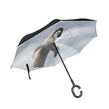 Reverse Umbrella Penguin Reaching Out Windproof Double Layer Inverted Umbrella Anti-UV Protection