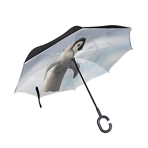 Reverse Umbrella Penguin Reaching Out Windproof Double Layer Inverted Umbrella Anti-UV Protection