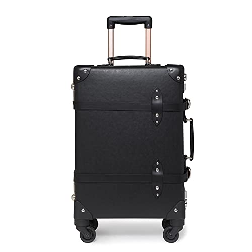 CO-Z Vintage Luggage Set, Hardside Suitcase with Spinner Wheels TSA Lock and Carry on Briefcase with Combination Lock