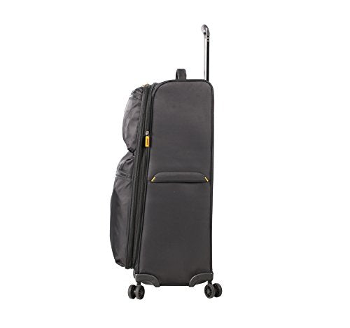 LUCAS Designer Luggage Collection - Expandable 24 Inch Softside Bag -  Durable Mid-sized Ultra Lightweight Checked Suitcase with 8-Rolling Spinner