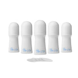 Kloud City Pack of 5 White Large 1 OZ Refillable Empty Plastic Roller Bottles with Roller Balls and