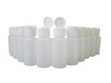 Kelkaa 1oz HDPE Durable Plastic Travel Size Bottles with White Flip Top Cap Natural Clear Containers for Any Liquid Products, Multi Purpose Refillable Empty Bottles (Pack of 12)