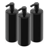 BAR5F Empty Shampoo Bottles with Pump, Black, Great 1 Liter/32 Ounce Refillable Dispensing Containers for Conditioner, Body Wash, Hair Gel, Liquid Soap, DIY, Gloss Finish (Pack of 3)