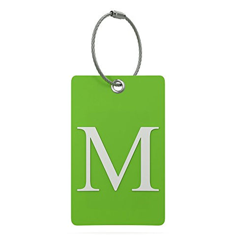 Luggage Tag Initial – Fully Bendable Tag W/ Stainless Steel Loop (Letter M)