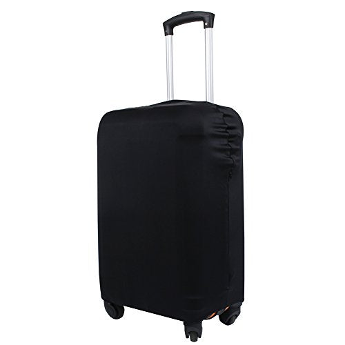  GANNEPIE Travel Luggage Cover Black Printed with Pocket Suitcase  Cover Fits 22-25 Inch