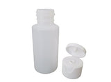 Kelkaa 1oz HDPE Durable Plastic Travel Size Bottles with White Flip Top Cap Natural Clear Containers for Any Liquid Products, Multi Purpose Refillable Empty Bottles (Pack of 12)