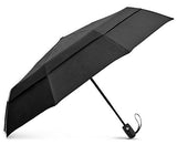 EEZ-Y Compact Travel Umbrella w/Windproof Double Canopy Construction - Auto Open/Close Button