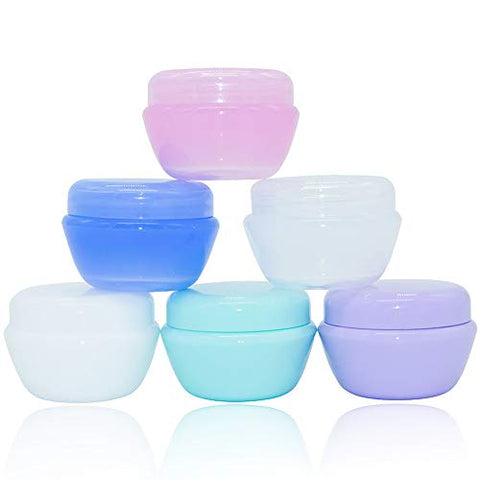 NIMENA Small Cosmetic Containers Pot Jar Lid Empty Plastic Travel Bottles Screw Cap for Samples