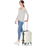 AmazonBasics Geometric Luggage Expandable Suitcase Spinner 20-Inch Cabin Size, Cream