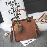 Manufacturers wholesale fur ball bag matte fashion portable shoulder bag simple small square bag retro one shoulder diagonal girl bag