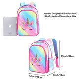 Reversible Sequin School Backpack Lightweight Little Kid Book Bag for Preschool Kindergarten Elementary (15", Rainbow Unicorn)