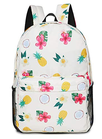 FITMYFAVO 15" Hawaiian Pineapple Ultralight Backpack | Bookbag | Daypack with YKK zippers for Teens