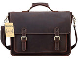 Berchirly Real Leather Lawyer Briefcase, Laptop Messenger Shoulder Bag Tote