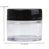 Beauticom High-Graded Quality 7 Grams/7 ML (Quantity: 12 Packs) Thick Wall Crystal Clear Plastic LEAK-PROOF Jars Container with Black Lids for Cosmetic, Lip Balm, Lip Gloss, Creams, Lotions, Liquids