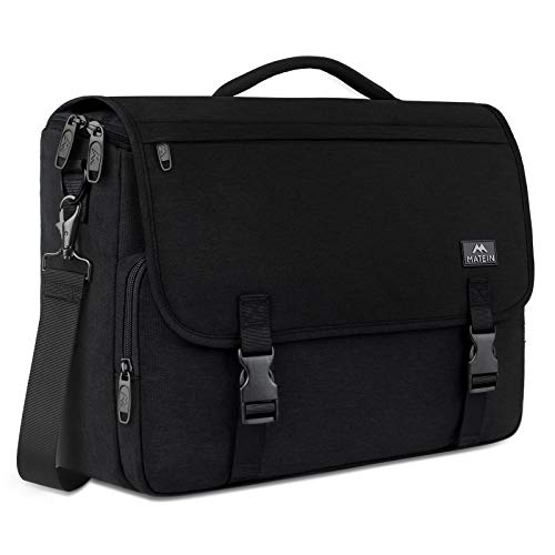 Atlantic Unisex Briefcase Laptop Bag Black Zipper Closure