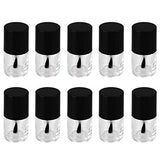 10 Pieces in 10ml Nail Polish Bottle Empty Bottle Refillable Cosmetic Storage Glass Black &