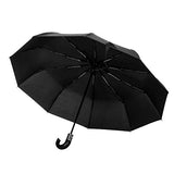 AutumnFall Wind Resistant Black Three Folding Automatic Umbrella Rain Auto Luxury Big Windproof