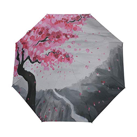 Umbrella Japanese Paintings Of Cherry Blossoms Golf Travel Sun Rain Windproof Auto umbrellas with