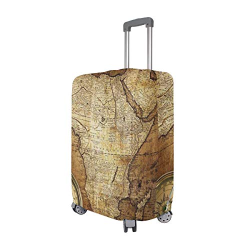 Vintage Travel Bag World Map Geometry Print CarryOn Shoulder