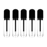 Kloud City Pack of 5 In 0.27 Oz Empty Refill Clear Plastic Lip Gloss Tube Bottle Cosmetic DIY