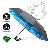 Repel Windproof Travel Umbrella with Teflon Coating (Blue Sky)