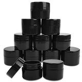 Beauticom 36 Pieces 7G/7ML (0.25oz) BLACK Sturdy Thick Double Wall Plastic Conatiner Jar with Foam Lined Lid for Scrubs, Oils, Salves, Creams, Lotions - BPA Free (Quantity: 36 Pieces)