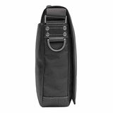 Boconi Tyler Tumbled Slim Mailbag Messenger in Black w/Khaki